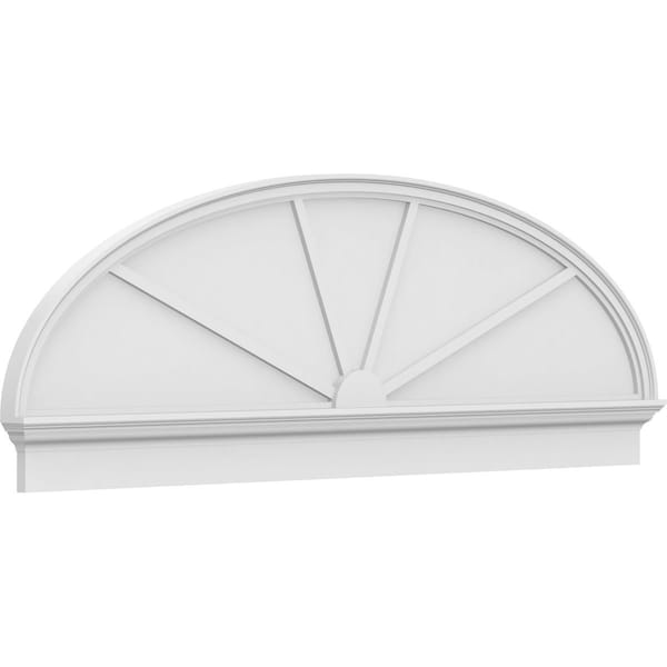 Ekena Millwork Elliptical 4 Spoke Architectural Grade PVC Combination Pediment, 76"W x 25-7/8"H x 2-3/4"P PEDPC076X260ELL04 - main